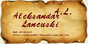 Aleksandar Lančuški vizit kartica